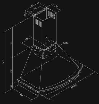 Hota Country Rustic White - Alb - Rysunek techniczny