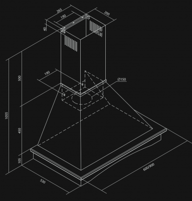 Hota Country Petro White - Alb - Rysunek techniczny