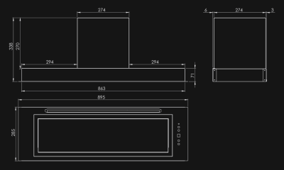 Hota Incorporabile Micra Black - Negru - Rysunek techniczny 4