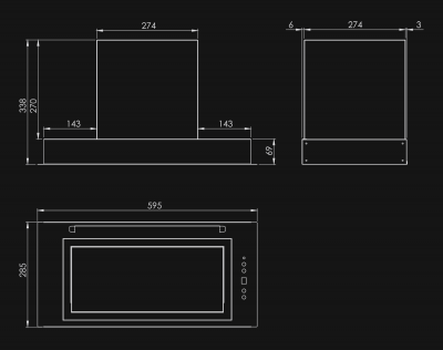 Hota Incorporabile Micra White Matt - Alb Mat - Rysunek techniczny 2