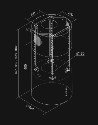 Hota insula Cylindro Kashmir - Cașmir - Rysunek techniczny