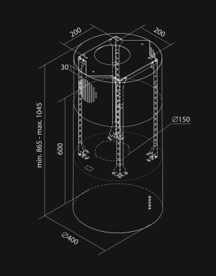 Hota insula Cylindro Eco Kashmir - Cașmir - Rysunek techniczny