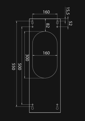 Hota decorative Cylindro OR Kashmir - Cașmir - Rysunek techniczny 2