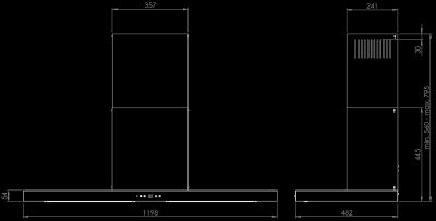 Hota decorative Magnetic OR White Matt - Alb Mat - Rysunek techniczny 2