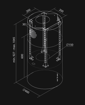 Hota insula Tubo Taupe - Taupe - Rysunek techniczny