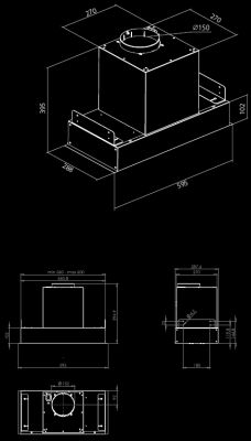 Hota Incorporabile Prato Eco White Matt - Alb - Rysunek techniczny