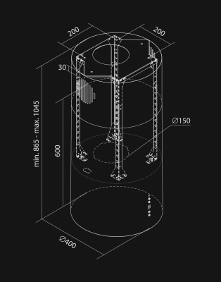 Hota insula Cylindro Gold - Gold - Rysunek techniczny