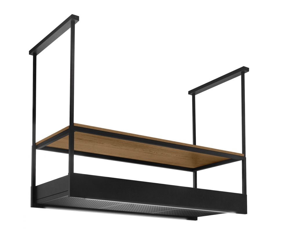 Hota insula Alvar Wood Black Matt - Negru Mat - fotografie de produs