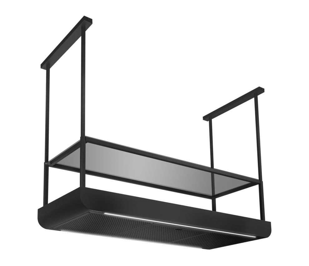 Hota insula Arne Glass Black Matt - Negru Mat - fotografie de produs