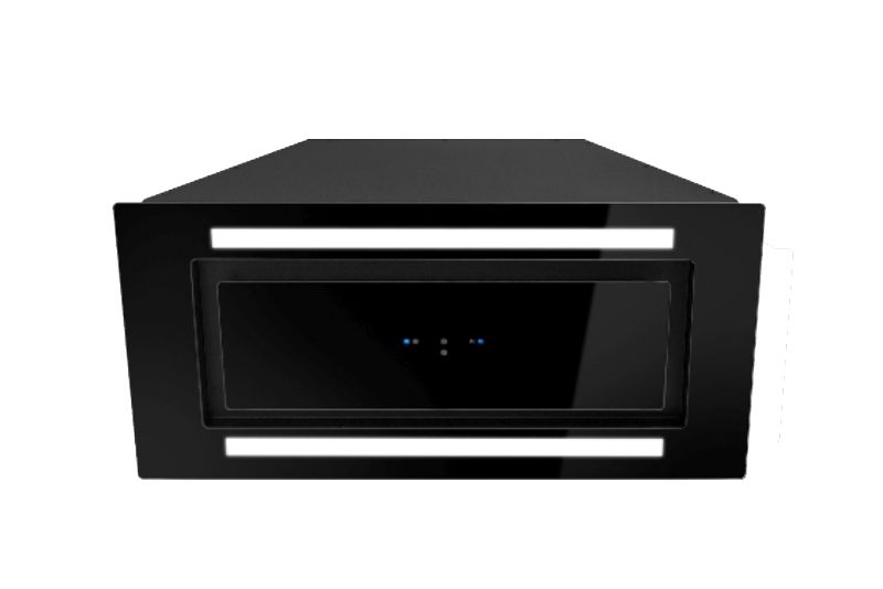 Hota Incorporabile Lando Glass 2Strips Gesture Control Black - Negru - fotografie de produs