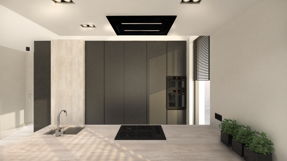 Hota De tavan Grand Black - Negru lucios - fotografie de produs 9