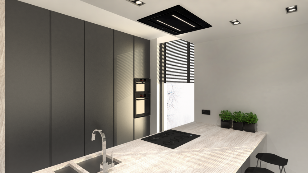 Hota De tavan Grand Black - Negru lucios - fotografie de produs 8