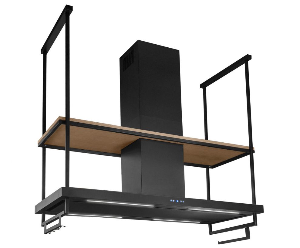 Hota insula Centropolis Premium Wood Black Matt - Negru Mat - fotografie de produs 3