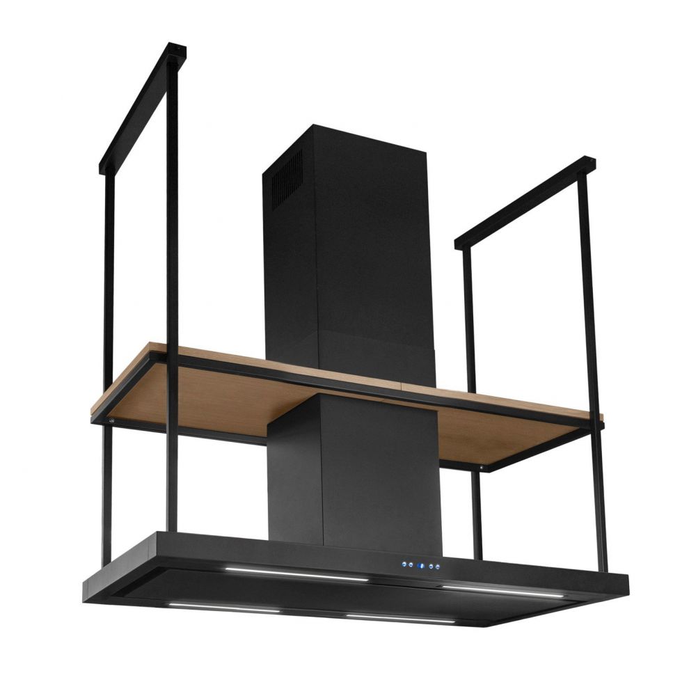 Hota insula Centropolis Elite Wood Black Matt - Negru Mat - fotografie de produs 4