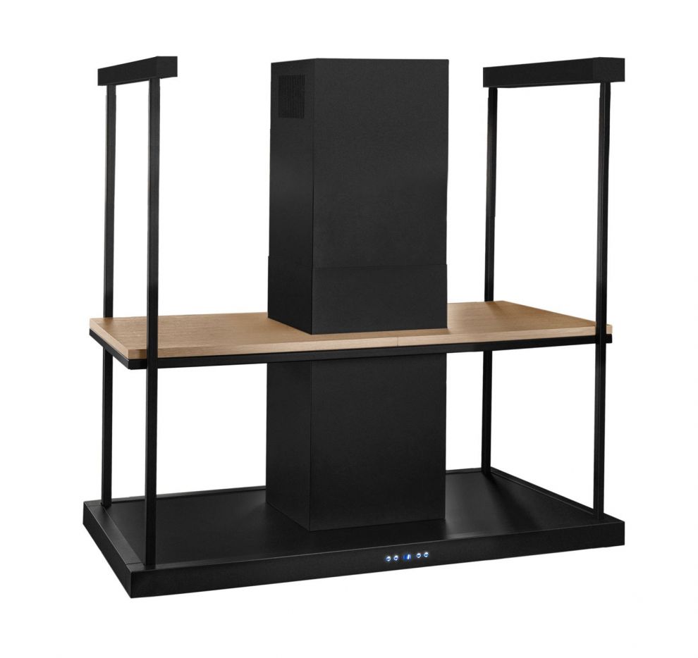 Hota insula Centropolis Elite Wood Black Matt - Negru Mat - fotografie de produs 19