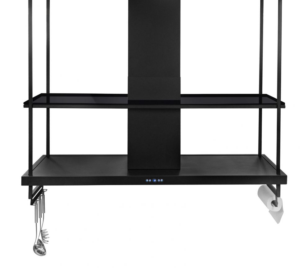 Hota insula Centropolis Premium Glass Black Matt - Negru Mat - fotografie de produs 6