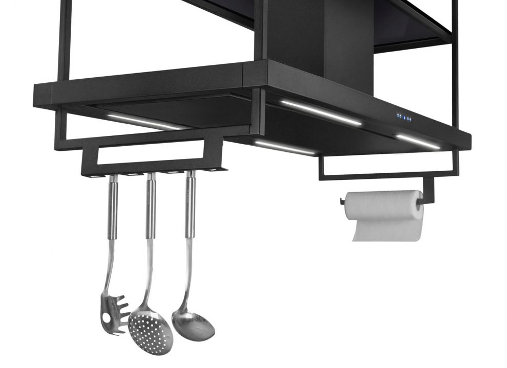 Hota insula Centropolis Premium Glass Black Matt - Negru Mat - fotografie de produs 7