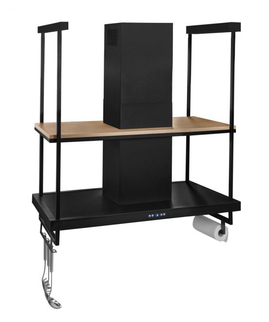 Hota insula Centropolis Premium Wood Black Matt - Negru Mat - fotografie de produs 20