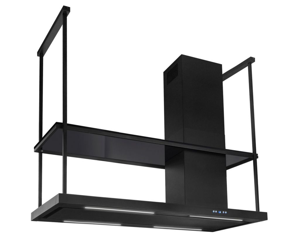 Hota insula Metropolis Elite Glass Black Matt - Negru Mat - fotografie de produs