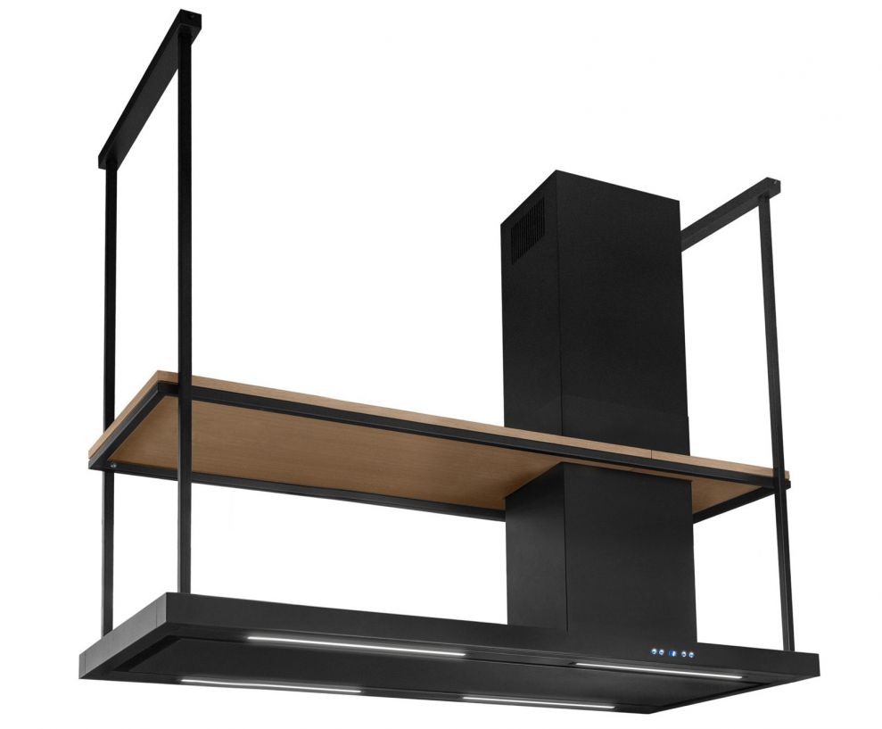 Hota insula Metropolis Elite Wood Black Matt - Negru Mat - fotografie de produs