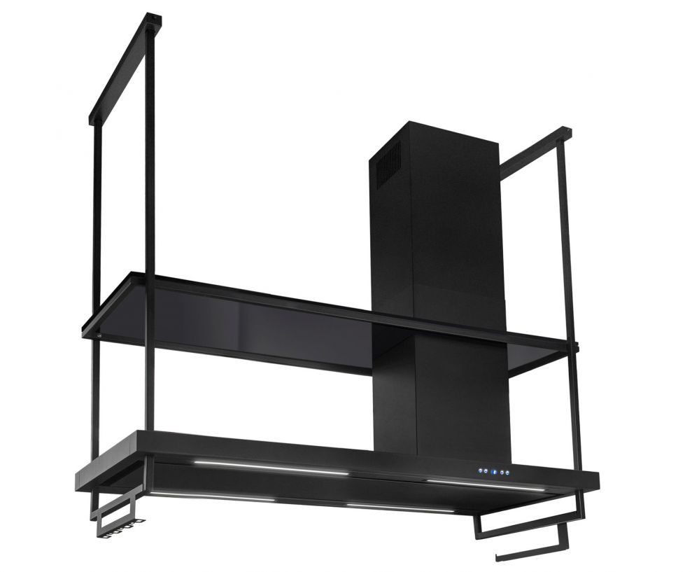 Hota insula Metropolis Premium Glass Black Matt - Negru Mat - fotografie de produs