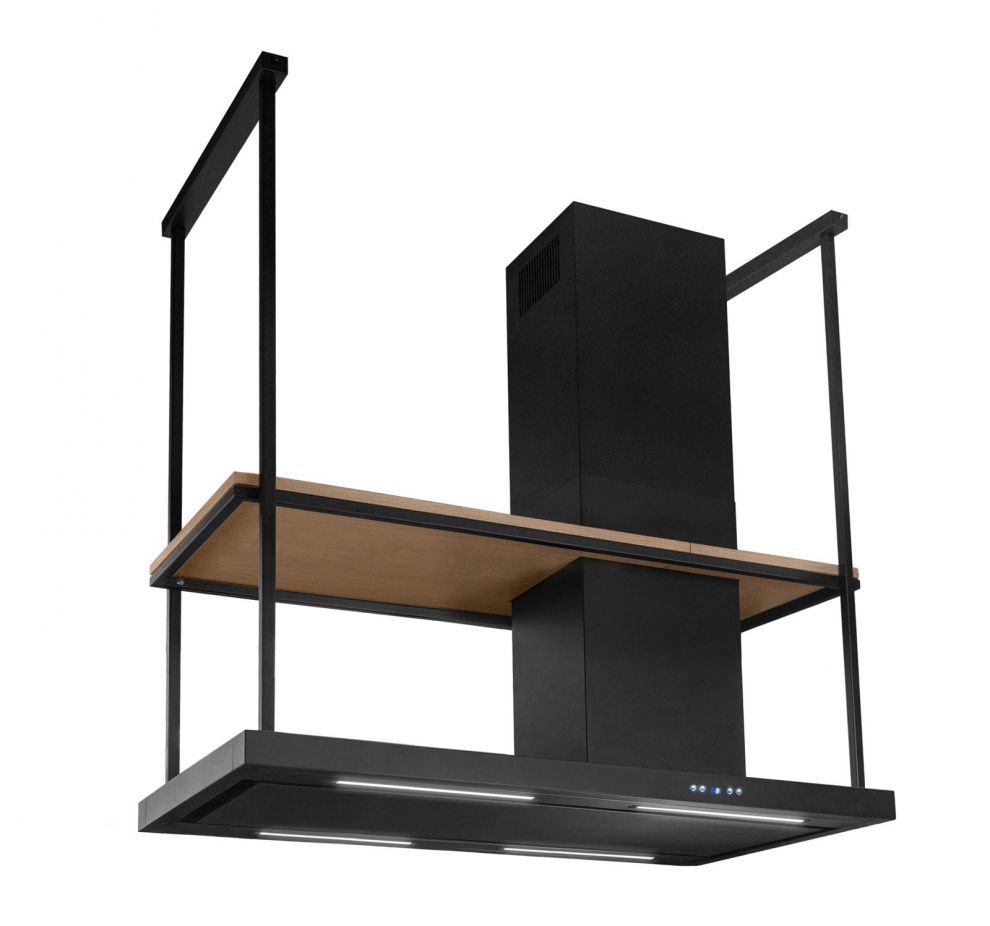 Hota insula Metropolis Elite Wood Black Matt - Negru Mat - fotografie de produs 3