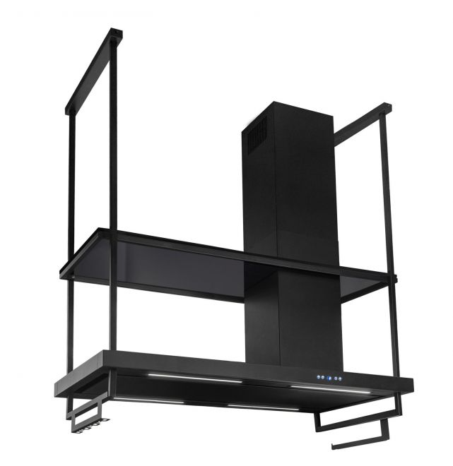 Hota insula Metropolis Premium Glass Black Matt - Negru Mat - fotografie de produs 3