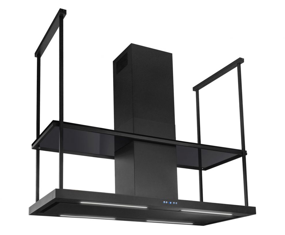 Hota insula Centropolis Elite Glass Black Matt - Negru Mat - fotografie de produs