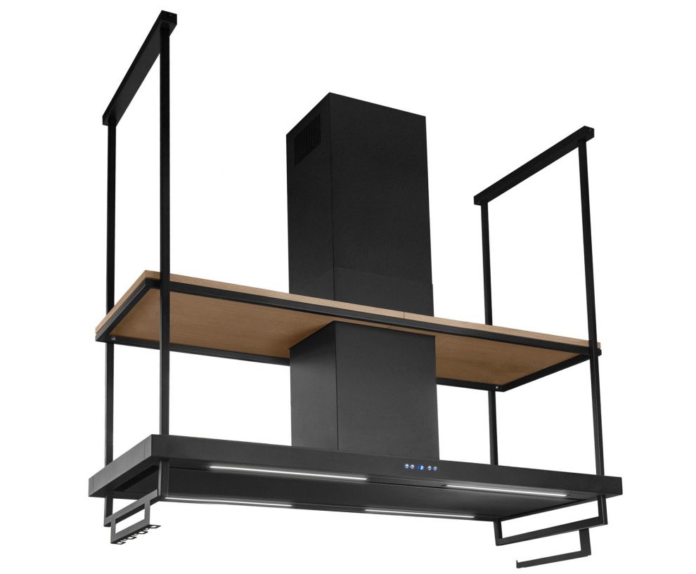 Hota insula Centropolis Premium Wood Black Matt - Negru Mat - fotografie de produs