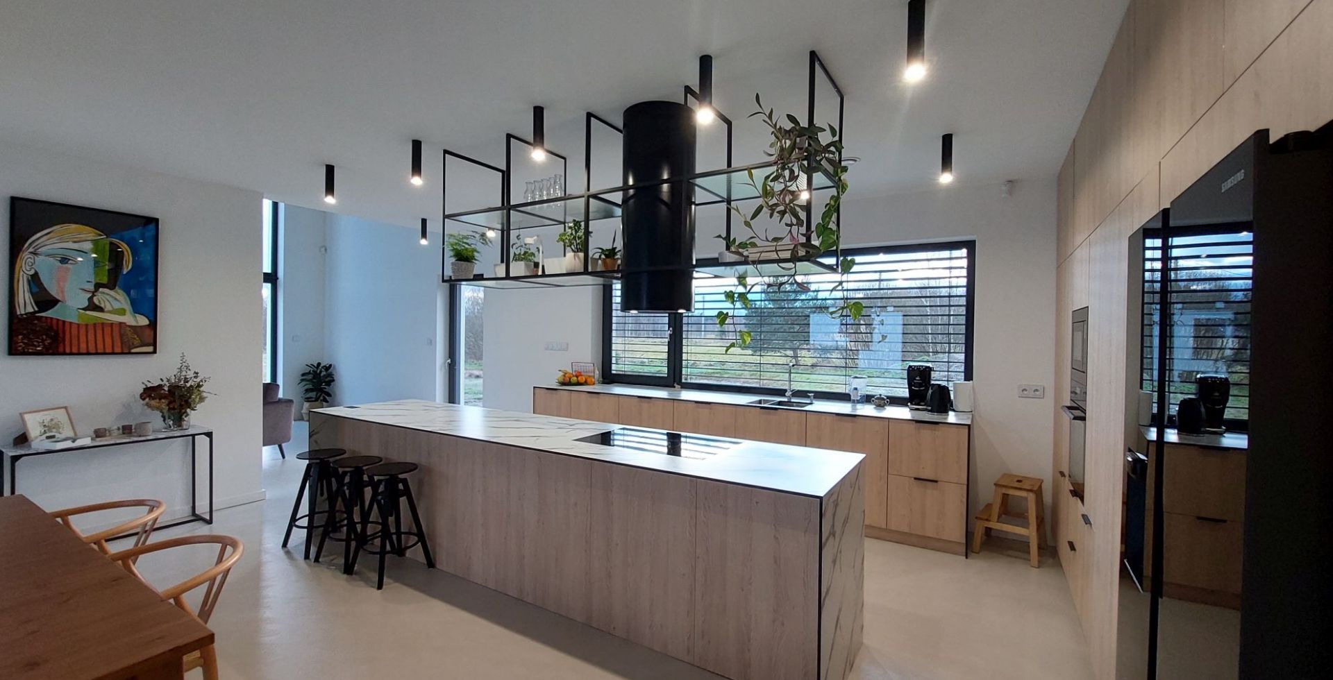 Hota insula Cylindro Black Matt - Negru Mat - Aranjament 80