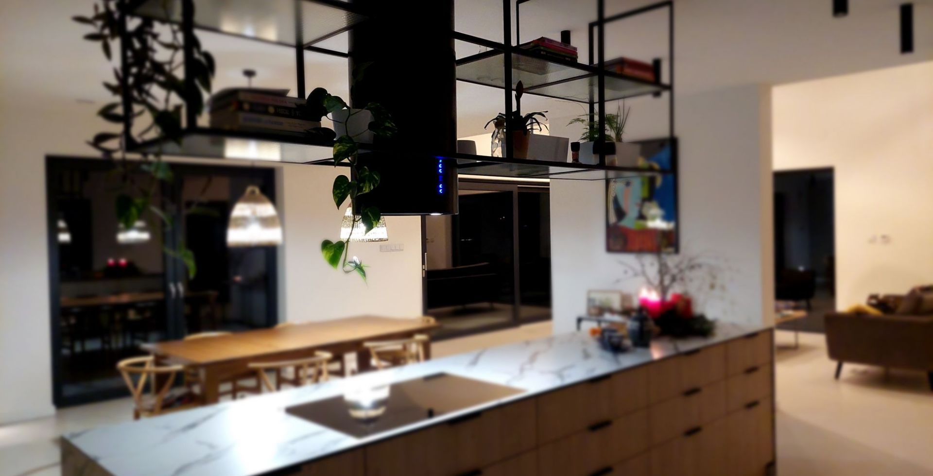 Hota insula Cylindro Black Matt - Negru Mat - Aranjament 81