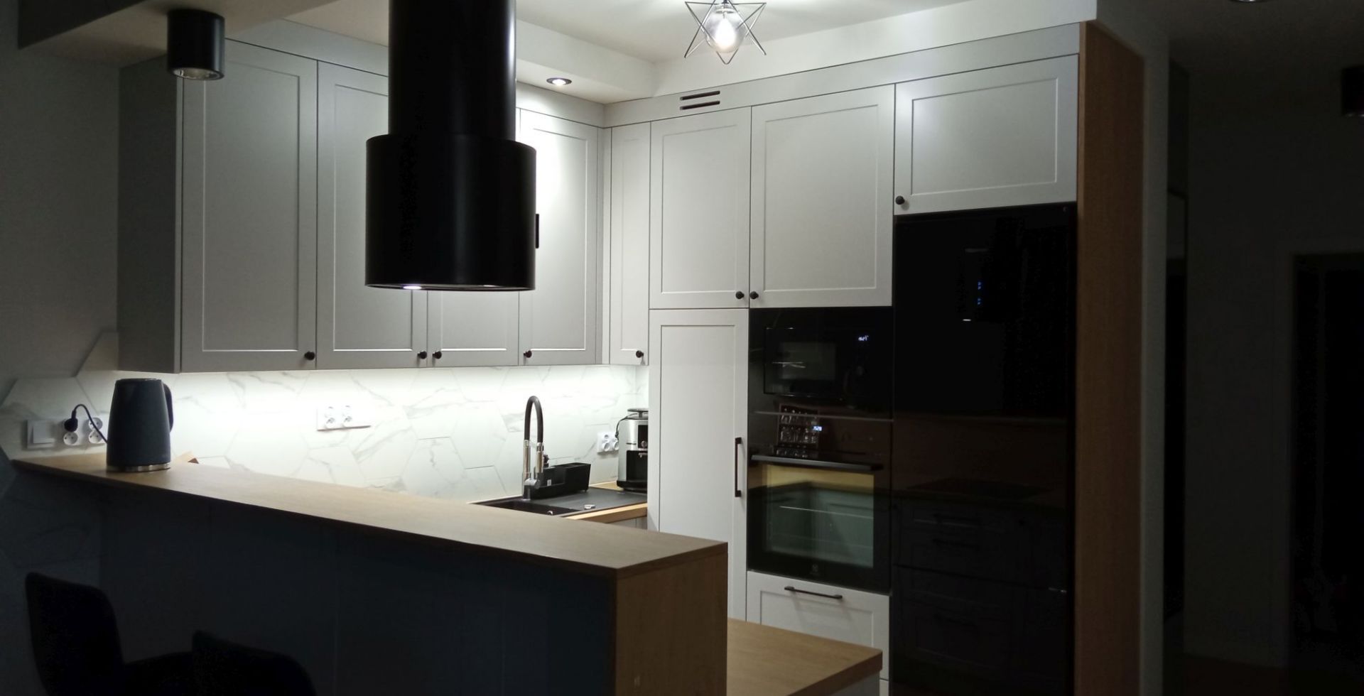 Hota insula Lorento Black Matt - Negru Mat - Aranjament 14