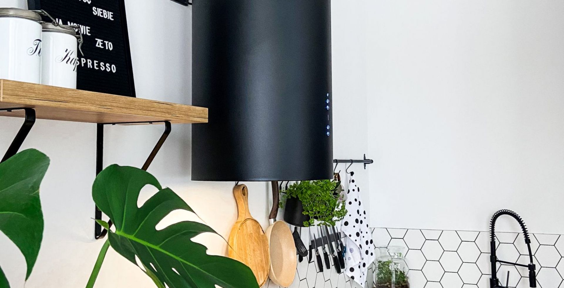 Hota insula Tubo Black Matt - Negru Mat - Aranjament 4