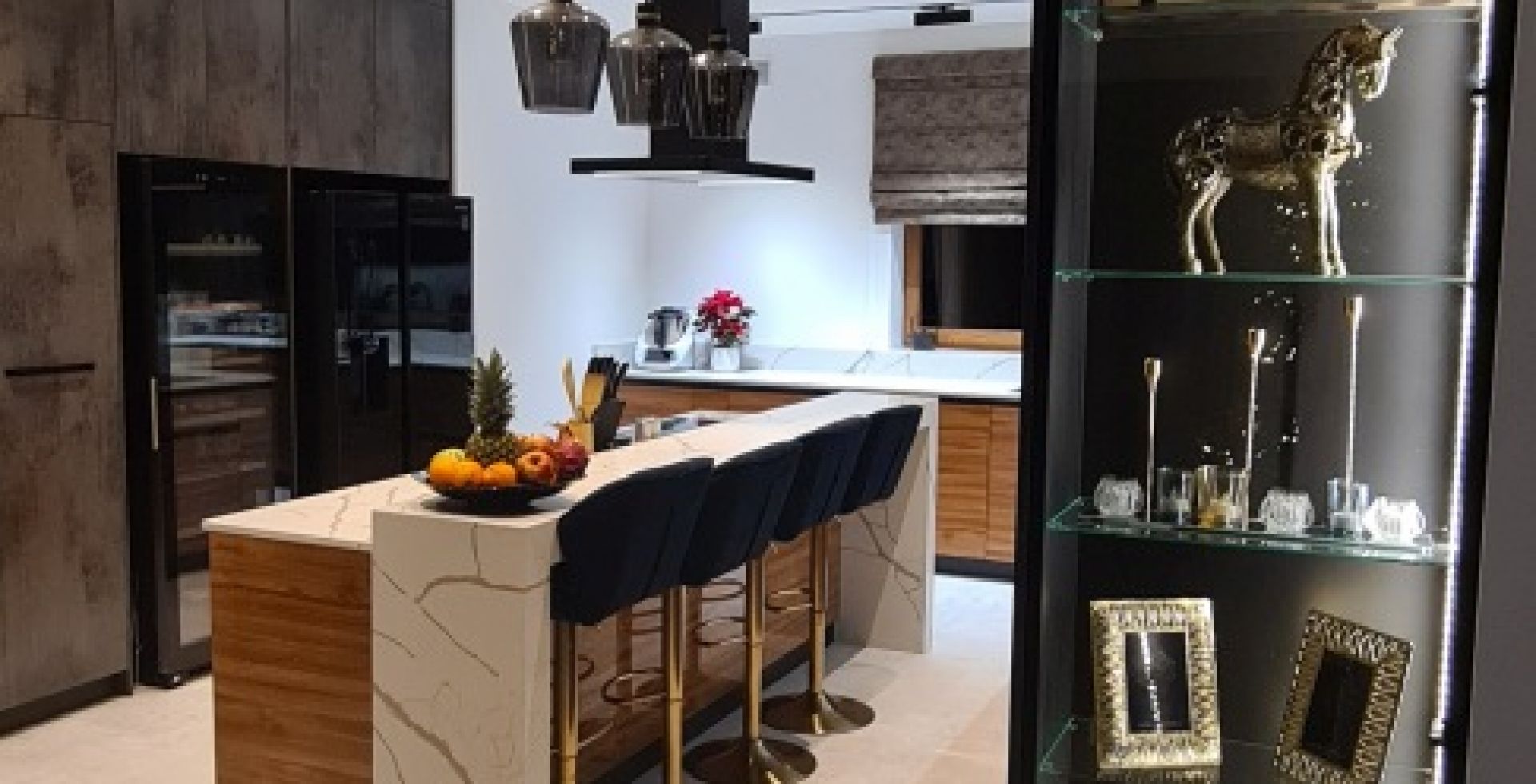 Hota insula Decor Island Black Matt - Negru Mat - Aranjament 31