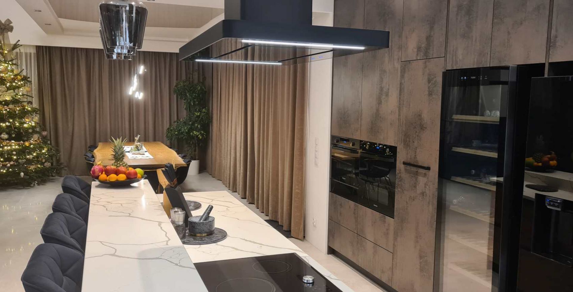 Hota insula Decor Island Black Matt - Negru Mat - Aranjament 34