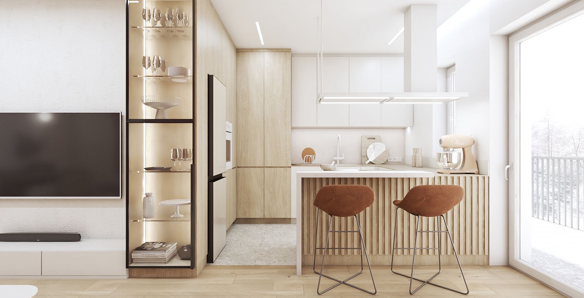 Hota insula Metropolis White Matt - Alb Mat - Aranjament