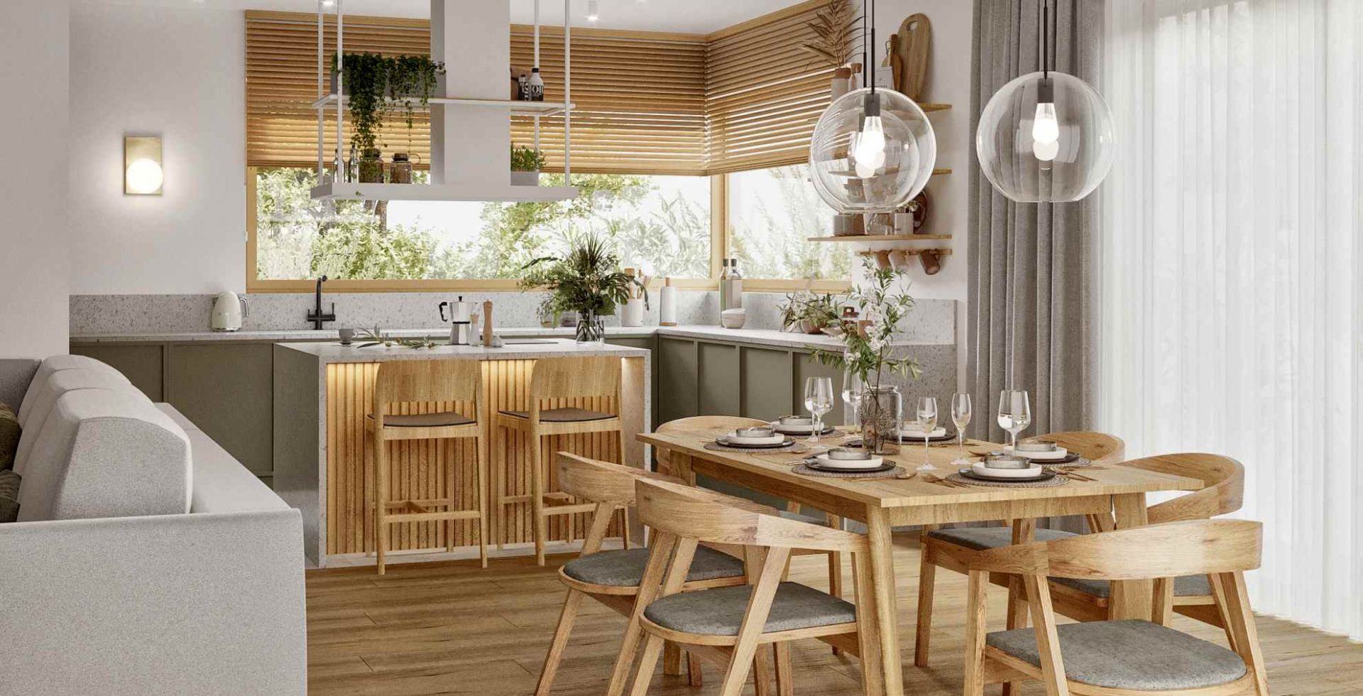 Hota insula Metropolis Elite Wood White Matt - Alb Mat - Aranjament 2