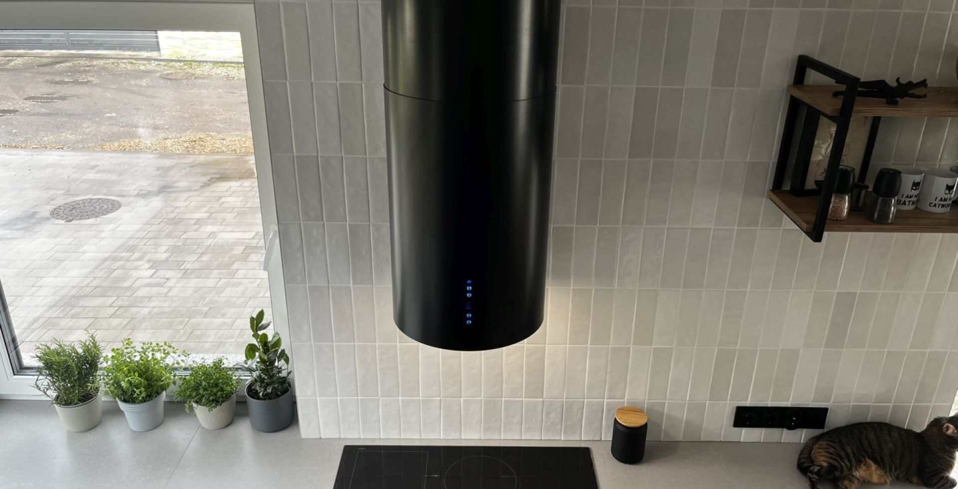 Hota insula Cylindro Black Matt - Negru Mat - Aranjament 102