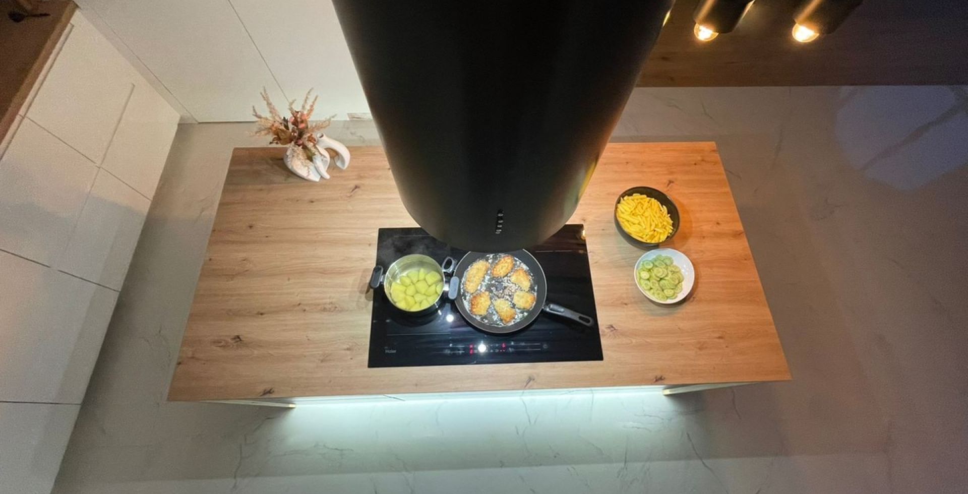 Hota insula Cylindro Black Matt - Negru Mat - Aranjament 107