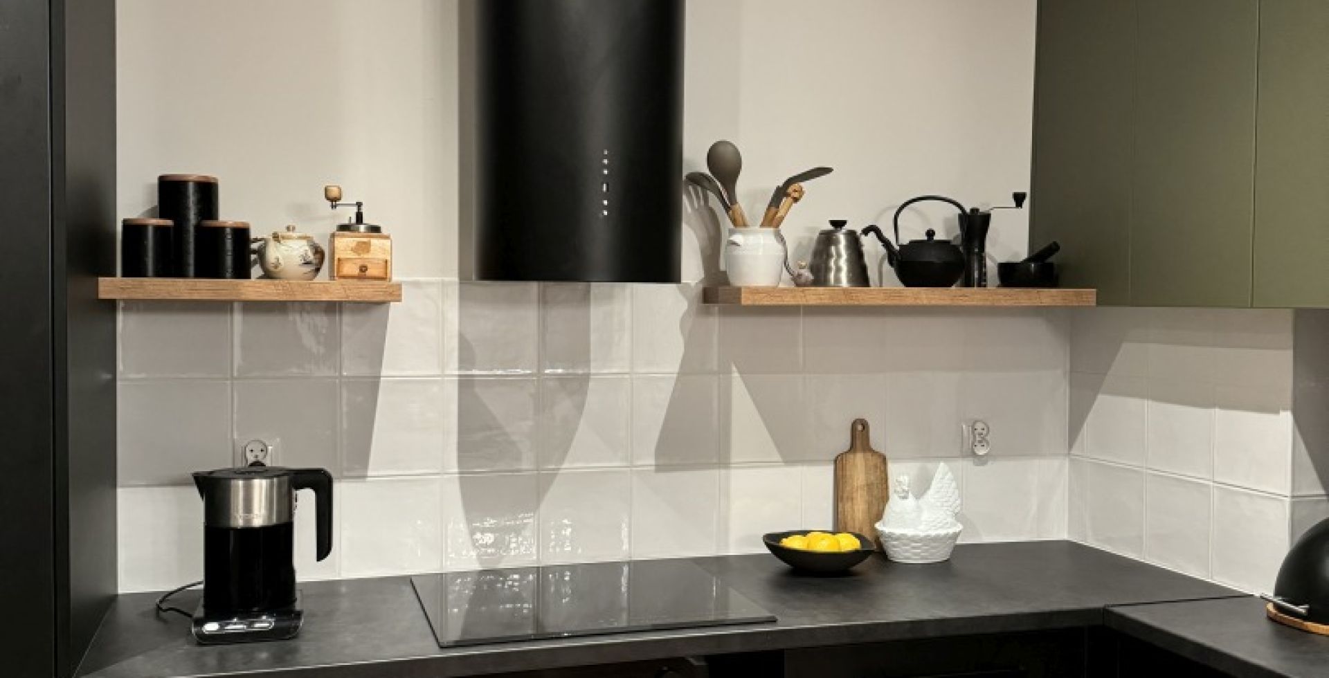 Hota insula Cylindro Black Matt - Negru Mat - Aranjament 111