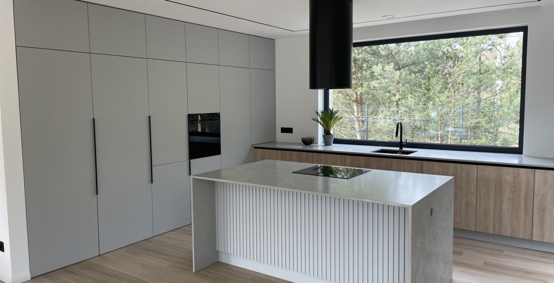 Hota insula Cylindro Black Matt - Negru Mat - Aranjament 112