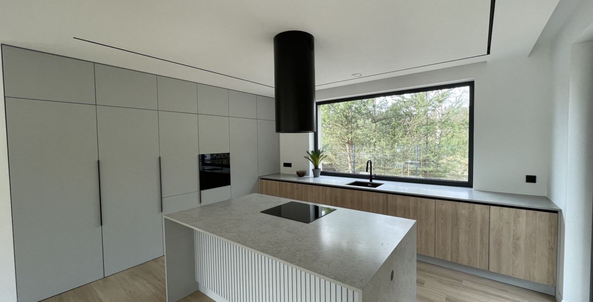 Hota insula Cylindro Black Matt - Negru Mat - Aranjament 115