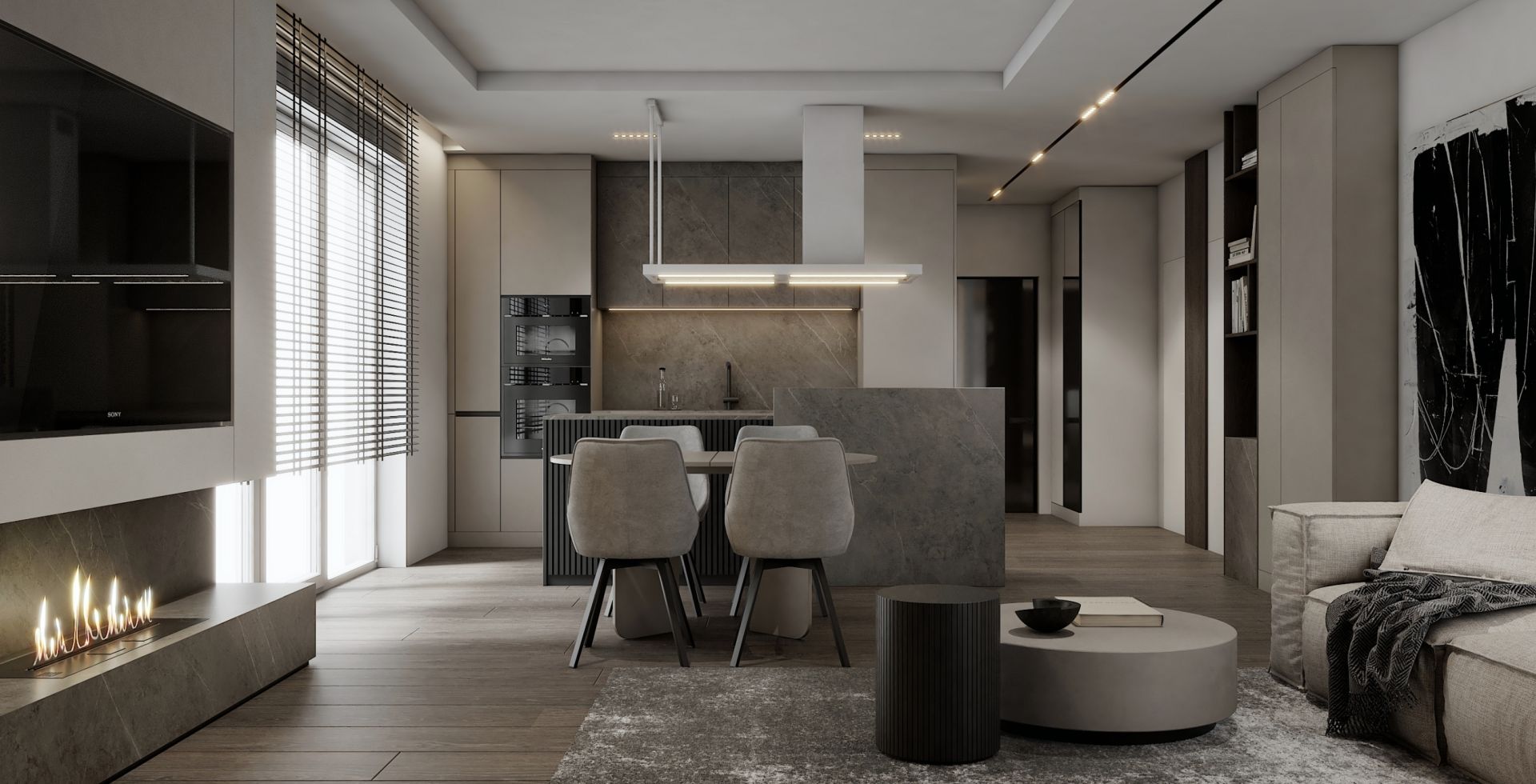 Hota insula Metropolis White Matt - Alb Mat - Aranjament 3