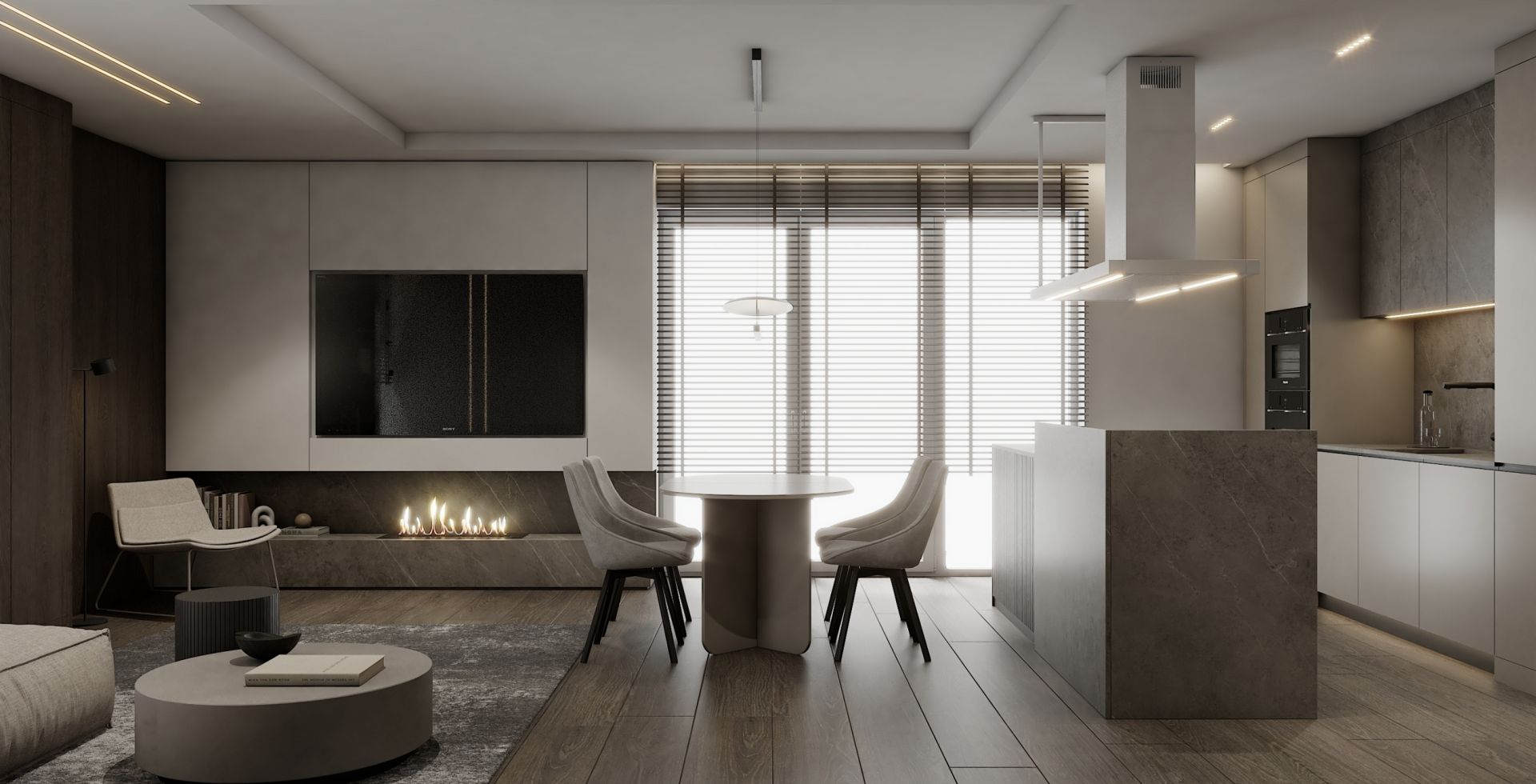 Hota insula Metropolis White Matt - Alb Mat - Aranjament 4