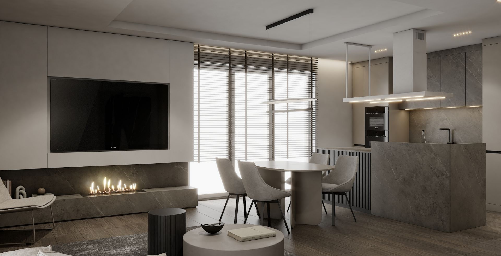 Hota insula Metropolis White Matt - Alb Mat - Aranjament 5