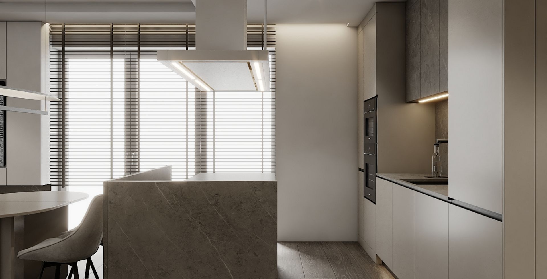 Hota insula Metropolis White Matt - Alb Mat - Aranjament 6