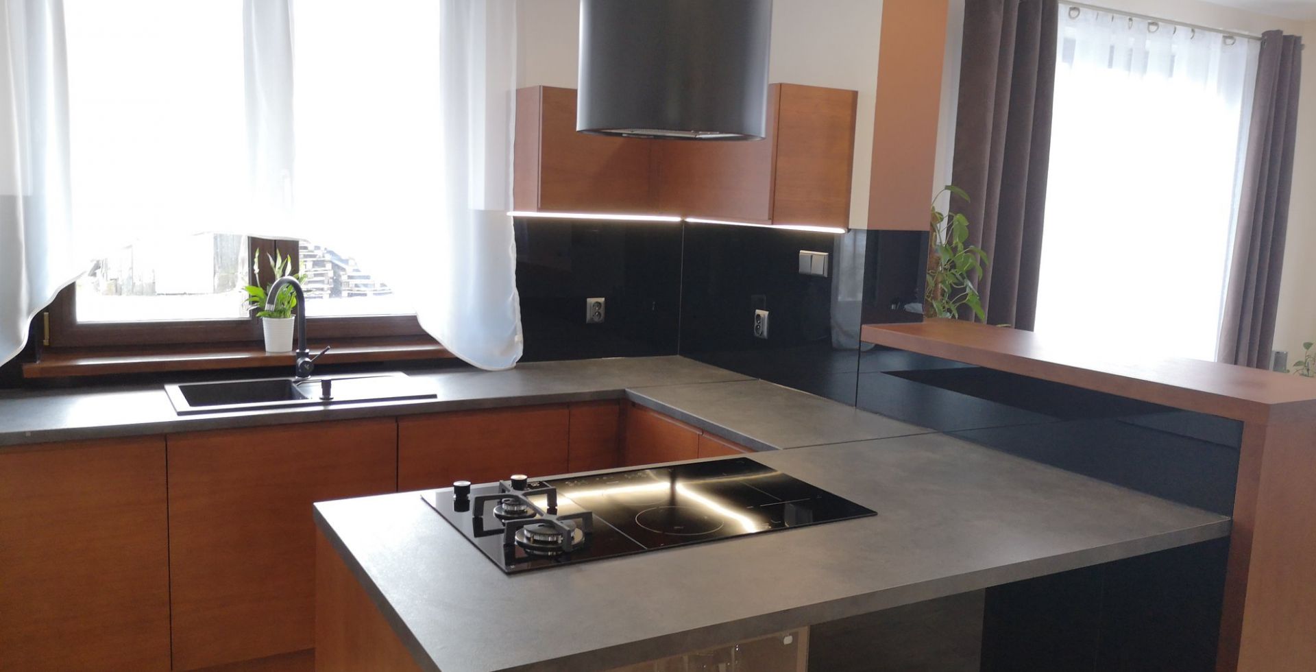 Hota insula Cylindro Black Matt - Negru Mat - Aranjament 12