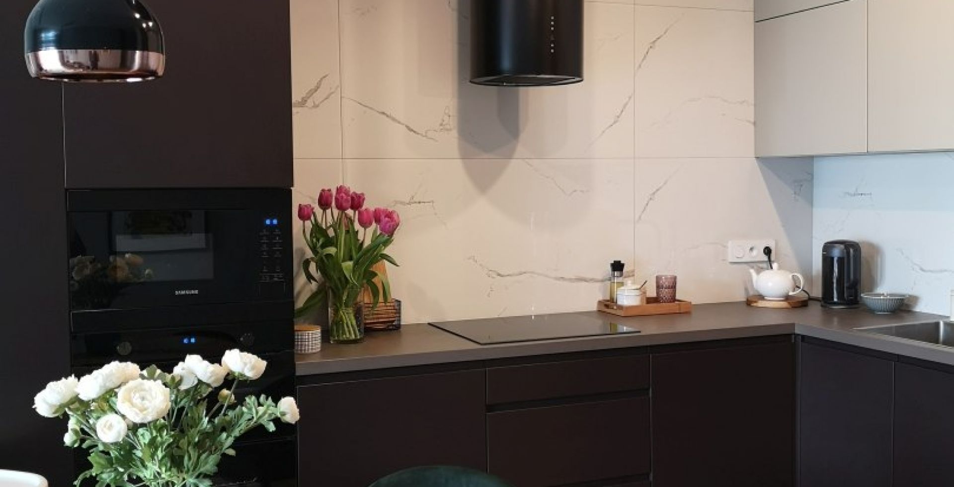 Hota decorative Cylindro OR Black Matt - Negru Mat - Aranjament 15