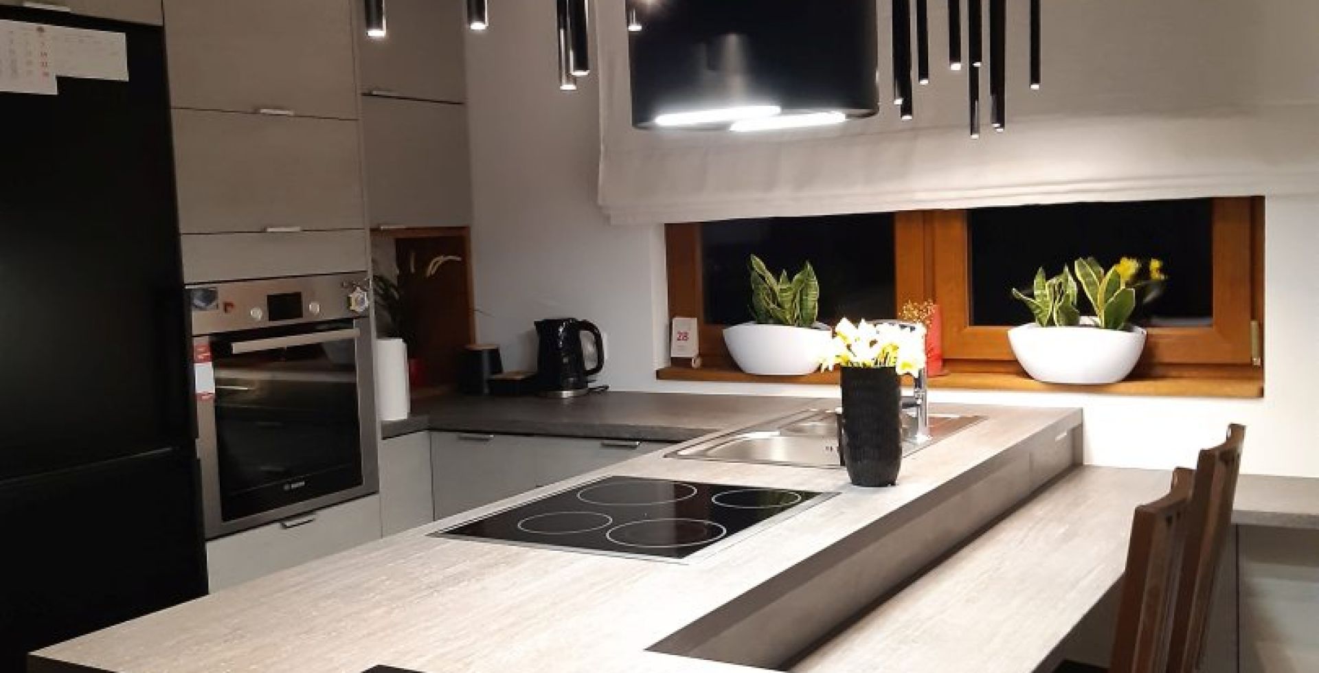 Hota insula Cylindro Eco 2STRIPS Black Matt - Negru Mat - Aranjament