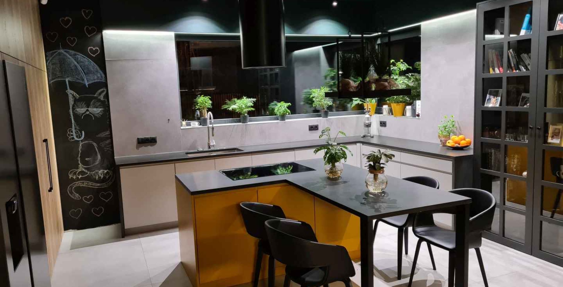 Hota insula Cylindro Black Matt - Negru Mat - Aranjament 2